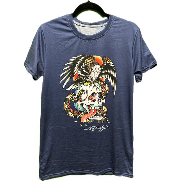 Ed Hardy Tattoo Skull Snake Eagle Graphic Tee Size Small Men - Picture 1 of 5